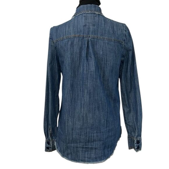 Dollhouse Blue Button Down Denim Shirt(Size Small) - Picture 2 of 8